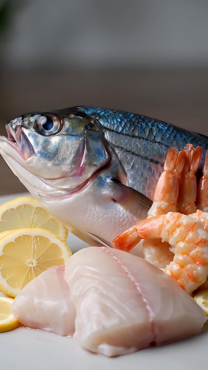 Mariscos deliciosos sobre fondo borroso