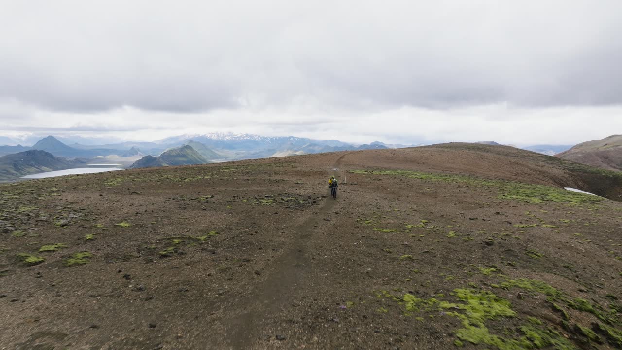 hikers continuing their trail, Laugavegur mountain part 2, Iceland