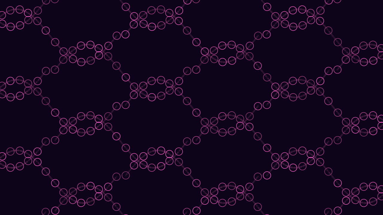 Seamless pattern of green circles on black background