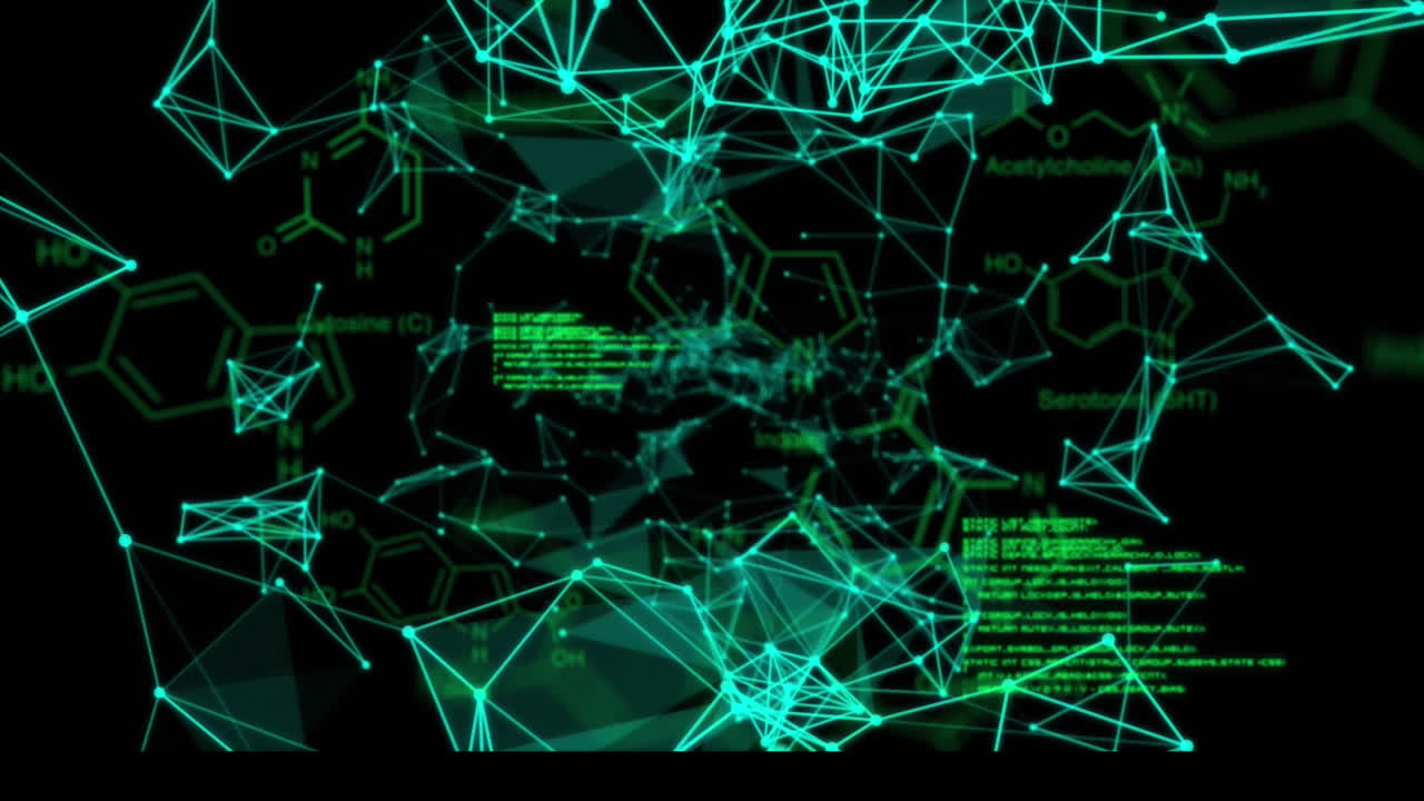 Animation of network of connections and scientific data processing