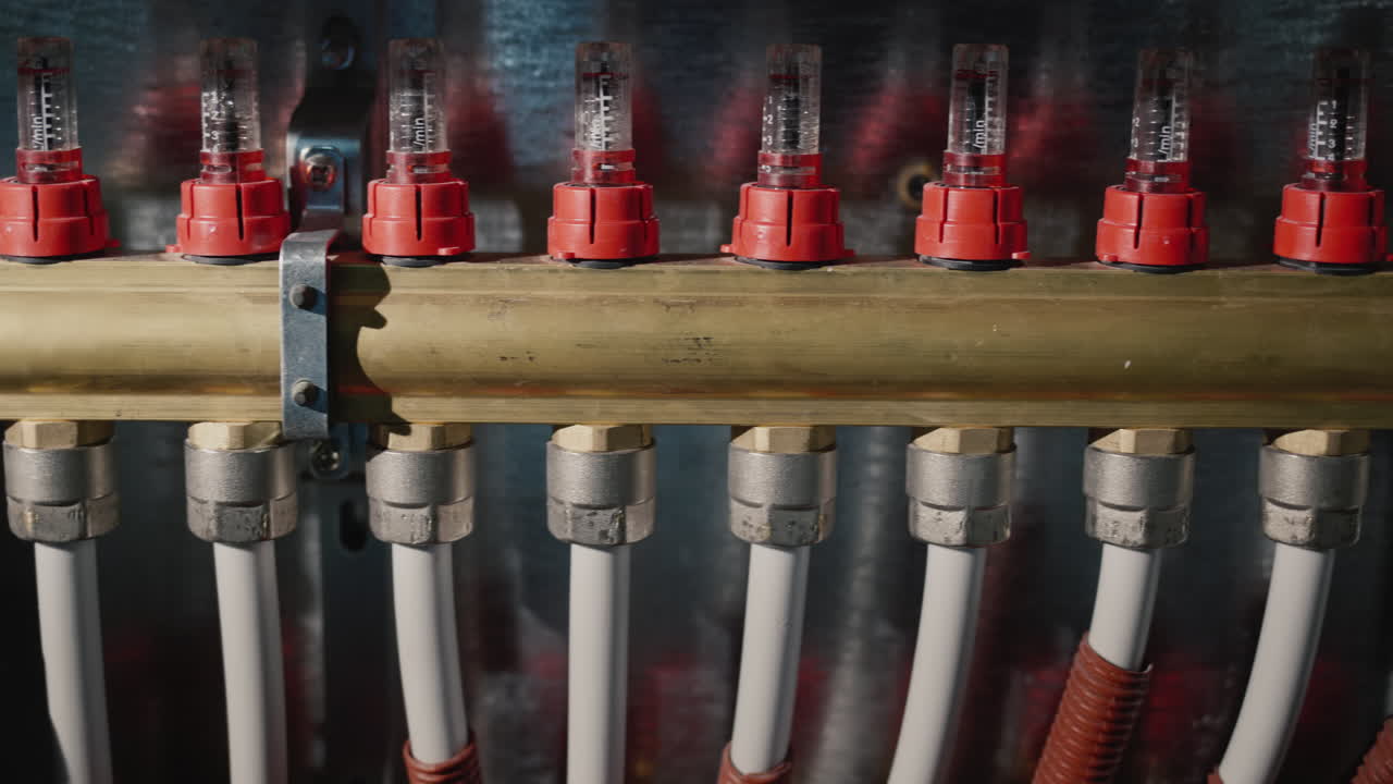 peine de distribución de un moderno sistema de calefacción de una casa privada. ahorro de energía e innovación