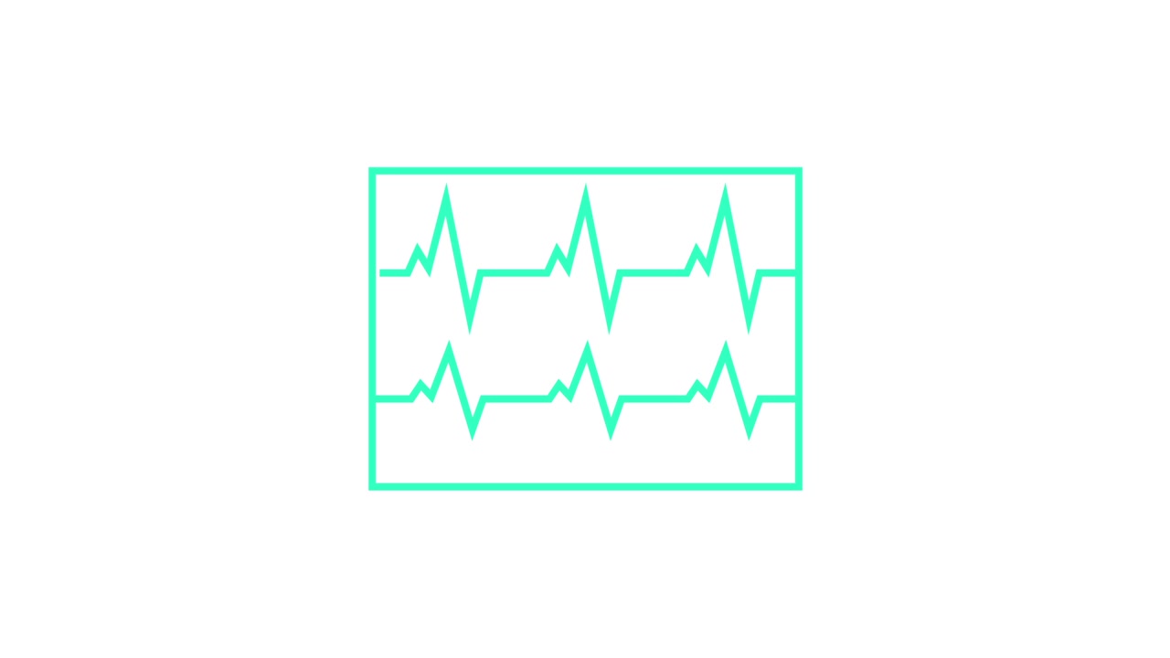 Linea ECG Medica Animata su Sfondo Bianco
