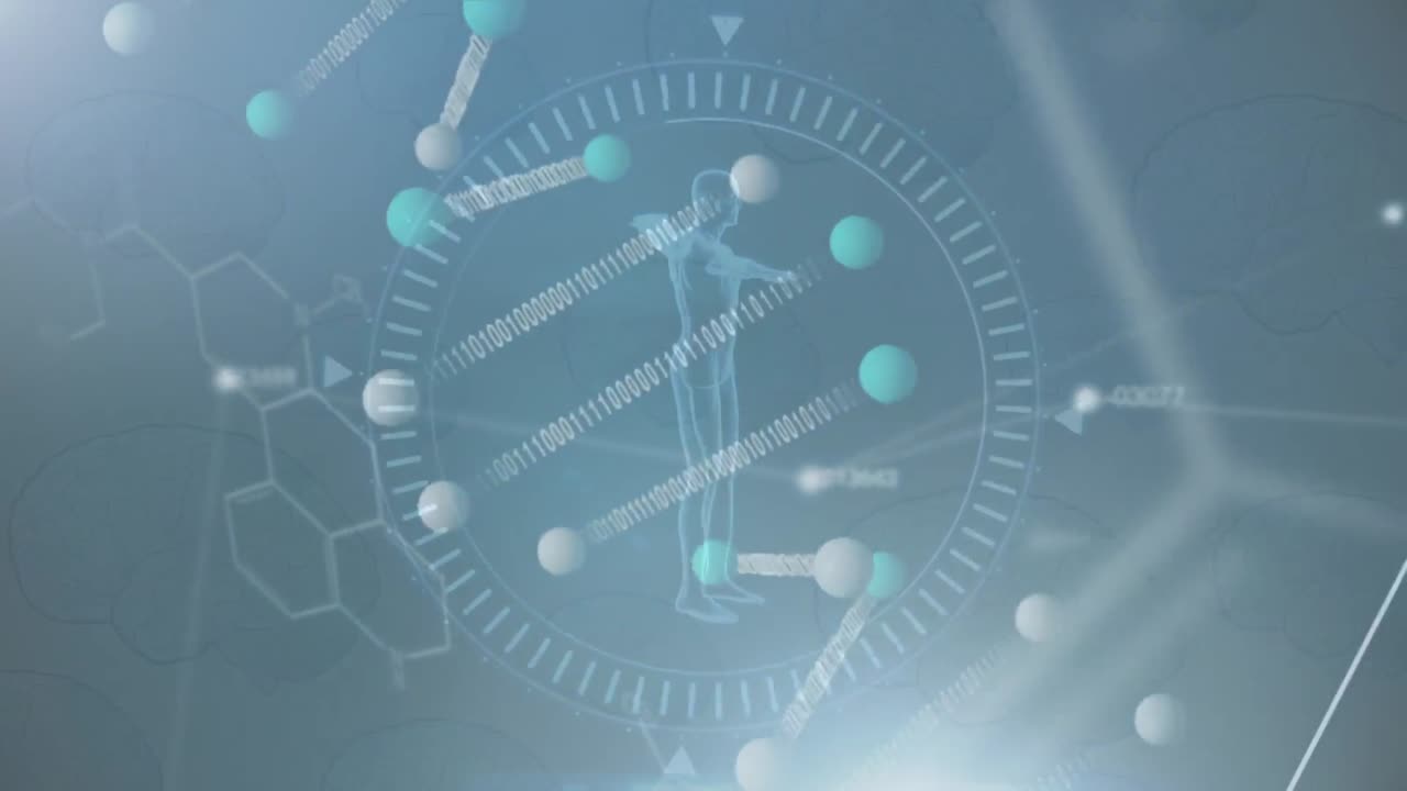 데이터 처리에 대한 dna 가닥의 애니메이션