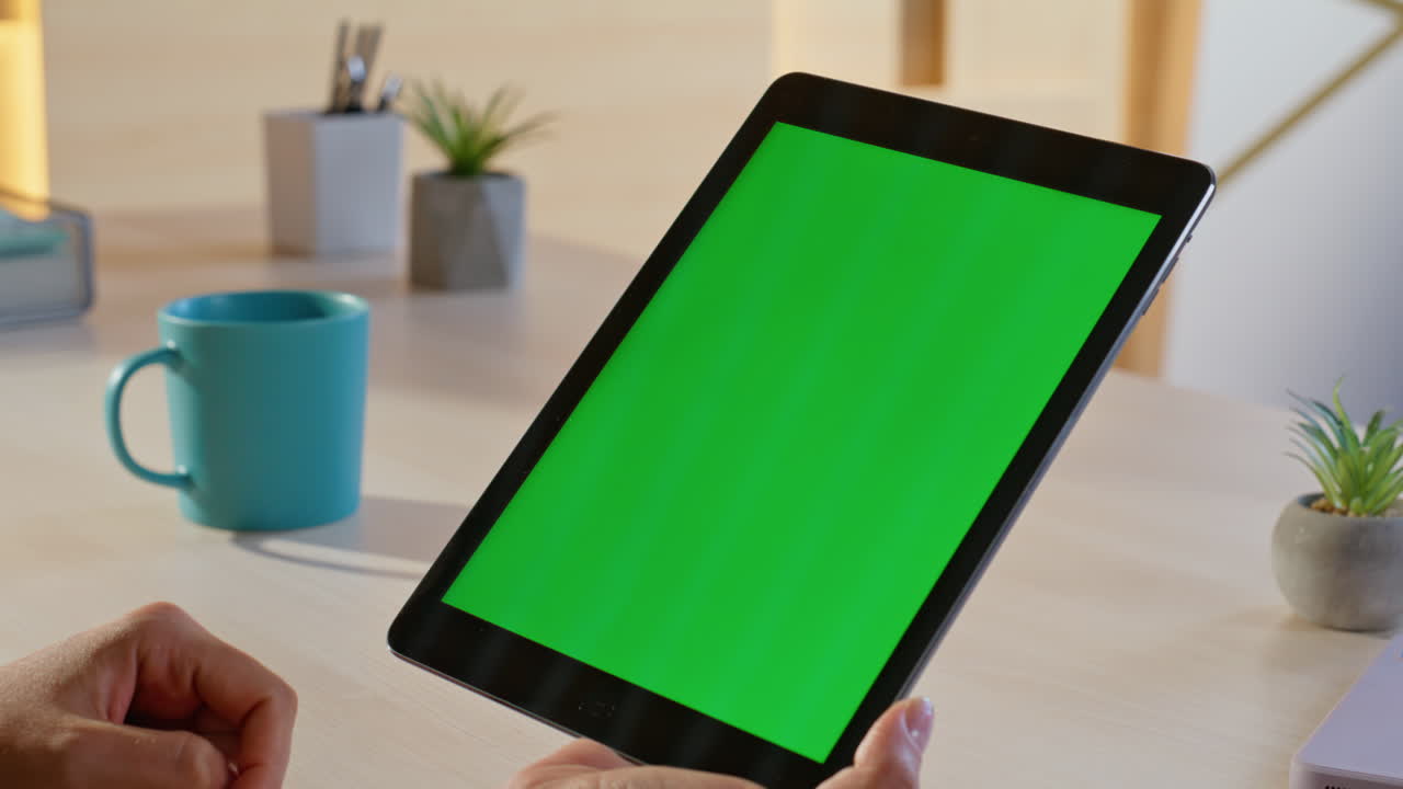 Tablet with Green Screen Mockup