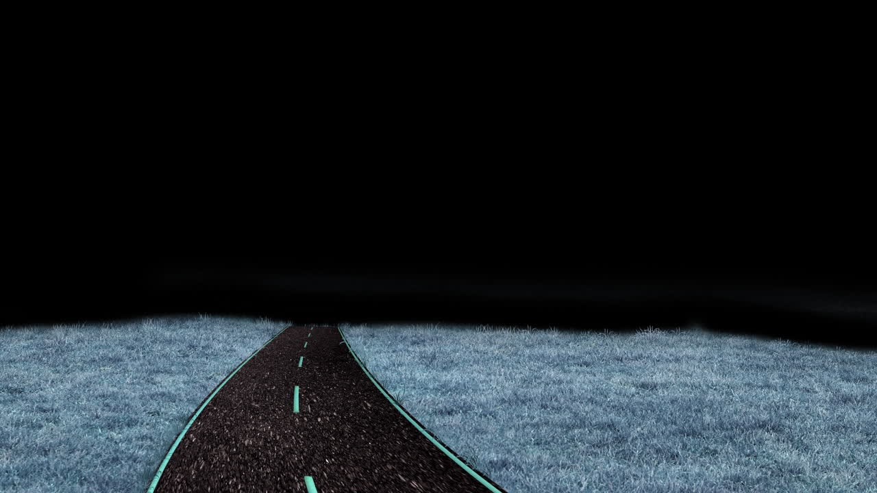 도로 위에서 동기 부여 텍스트로 만든 뇌의 애니메이션