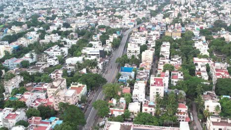 Aerial-view-Chennai-Kodambakkam-is-a-business-and-residential-neighbourhood-in-Central-Chennai,-Tamil-Nadu,-India