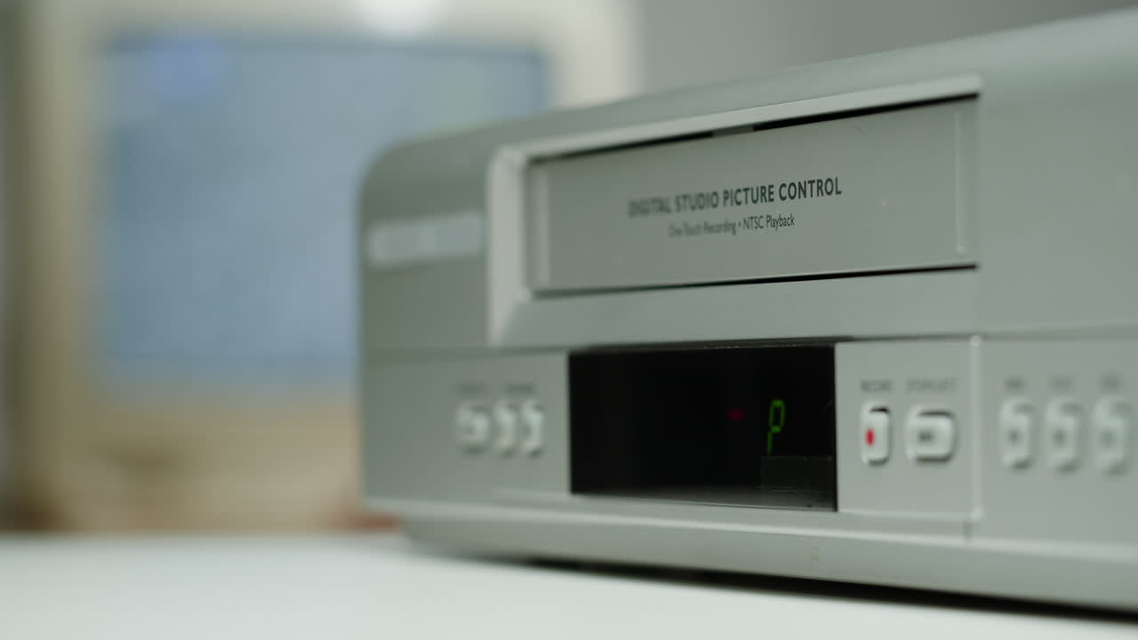 Vintage VCR and Computer Monitor