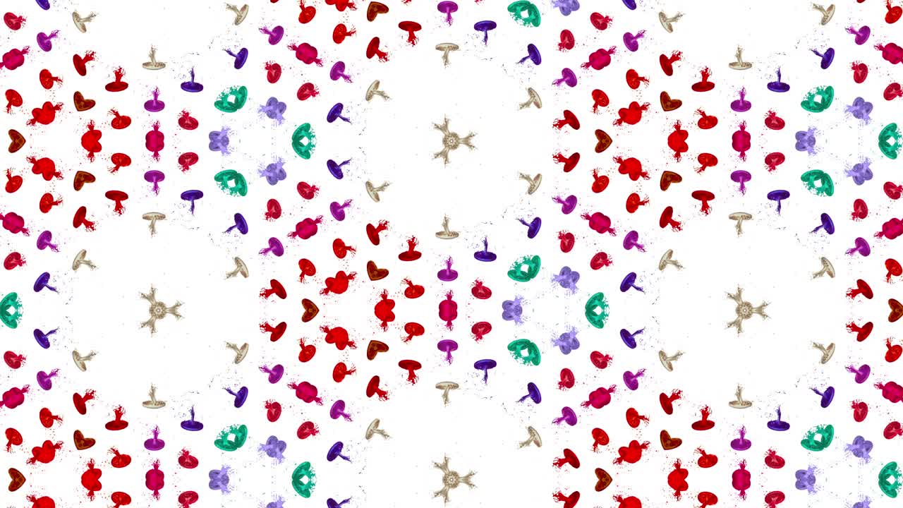 용기 내의 액체는 칼레도스코프 효과와 같은 세포 구조를 형성합니다. 액체는 음악 스피커와 같이 반사됩니다.