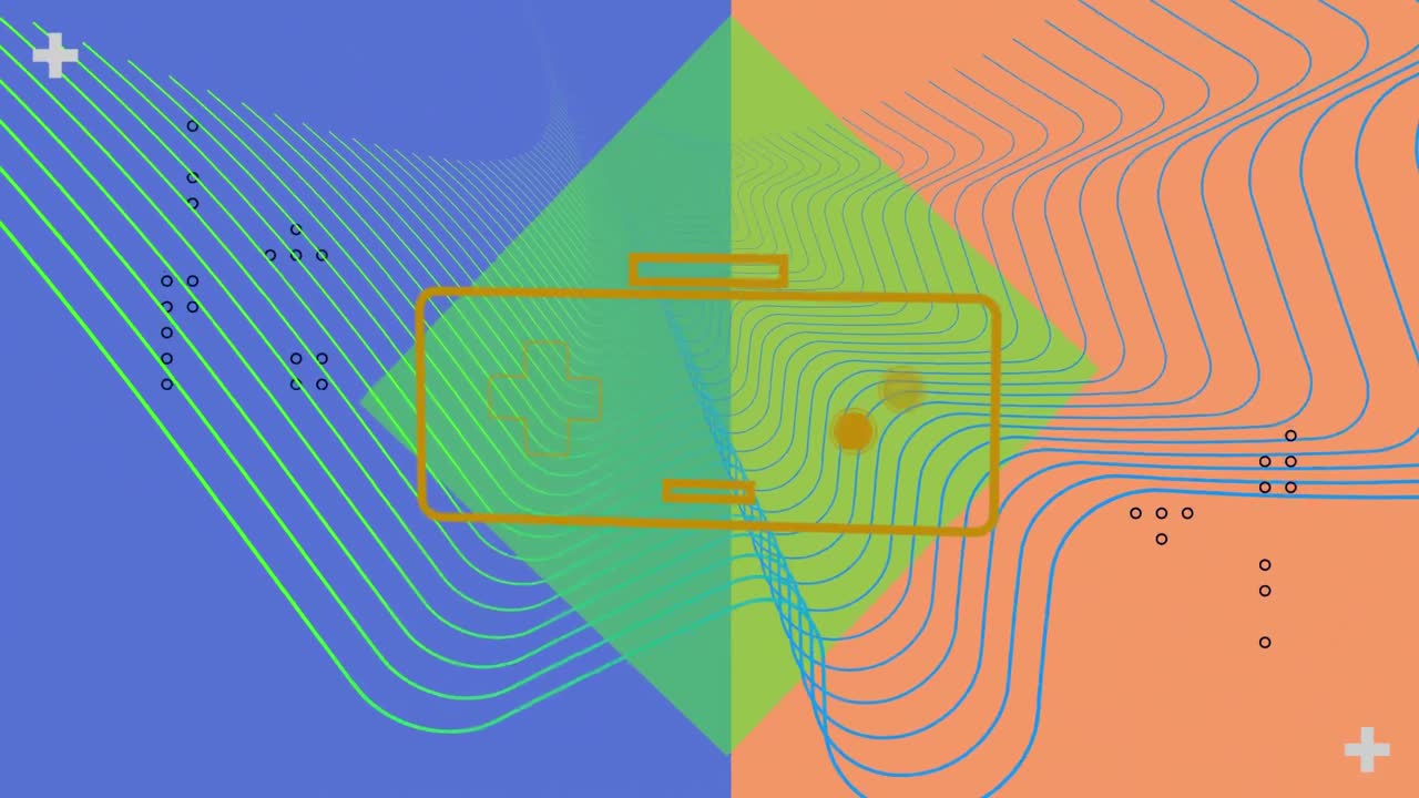 기하학적 형태로 게임 화면의 애니메이션