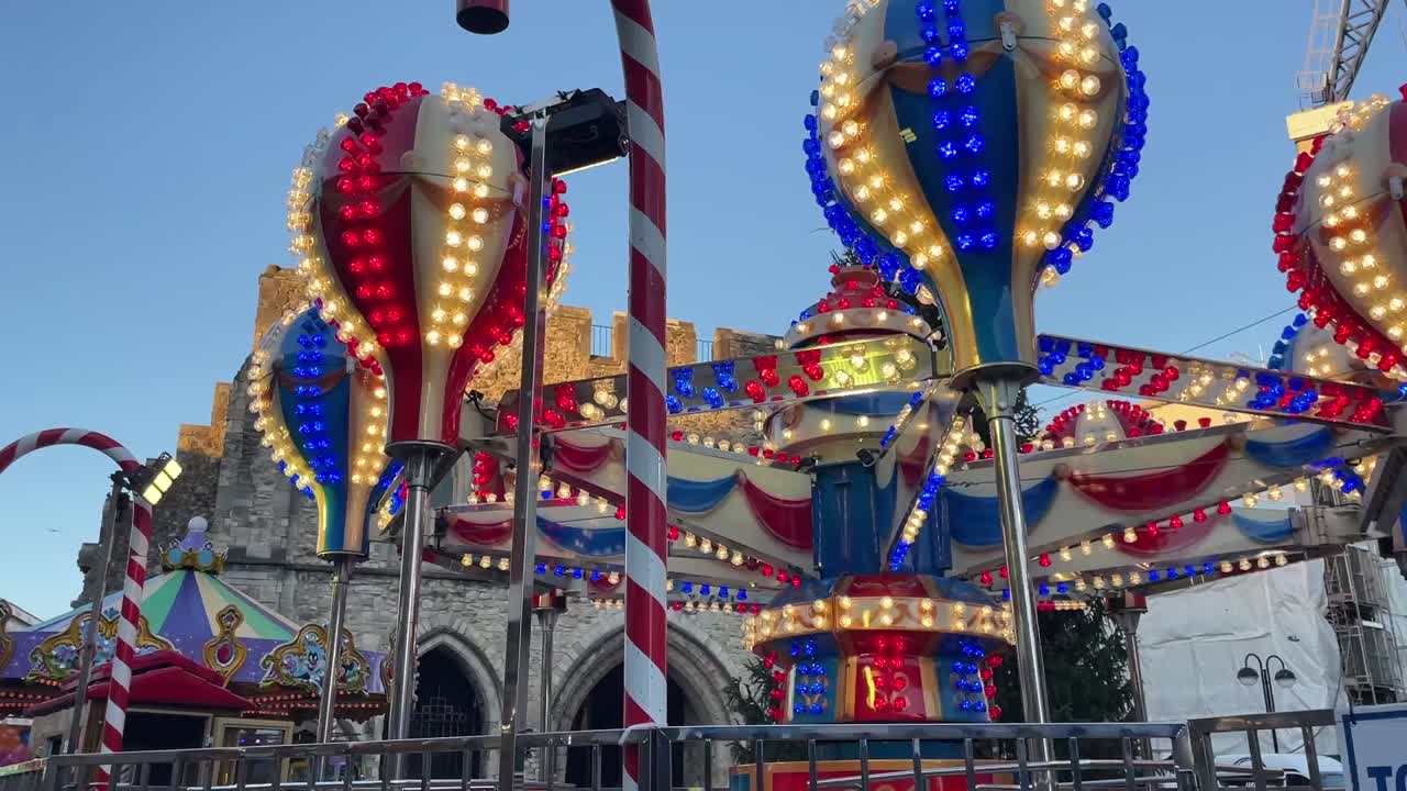 Christmas Market Carousel at Night