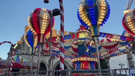 christmas market carousel at night