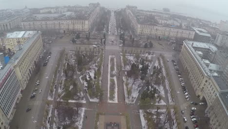 view to the central square in volgograd russia