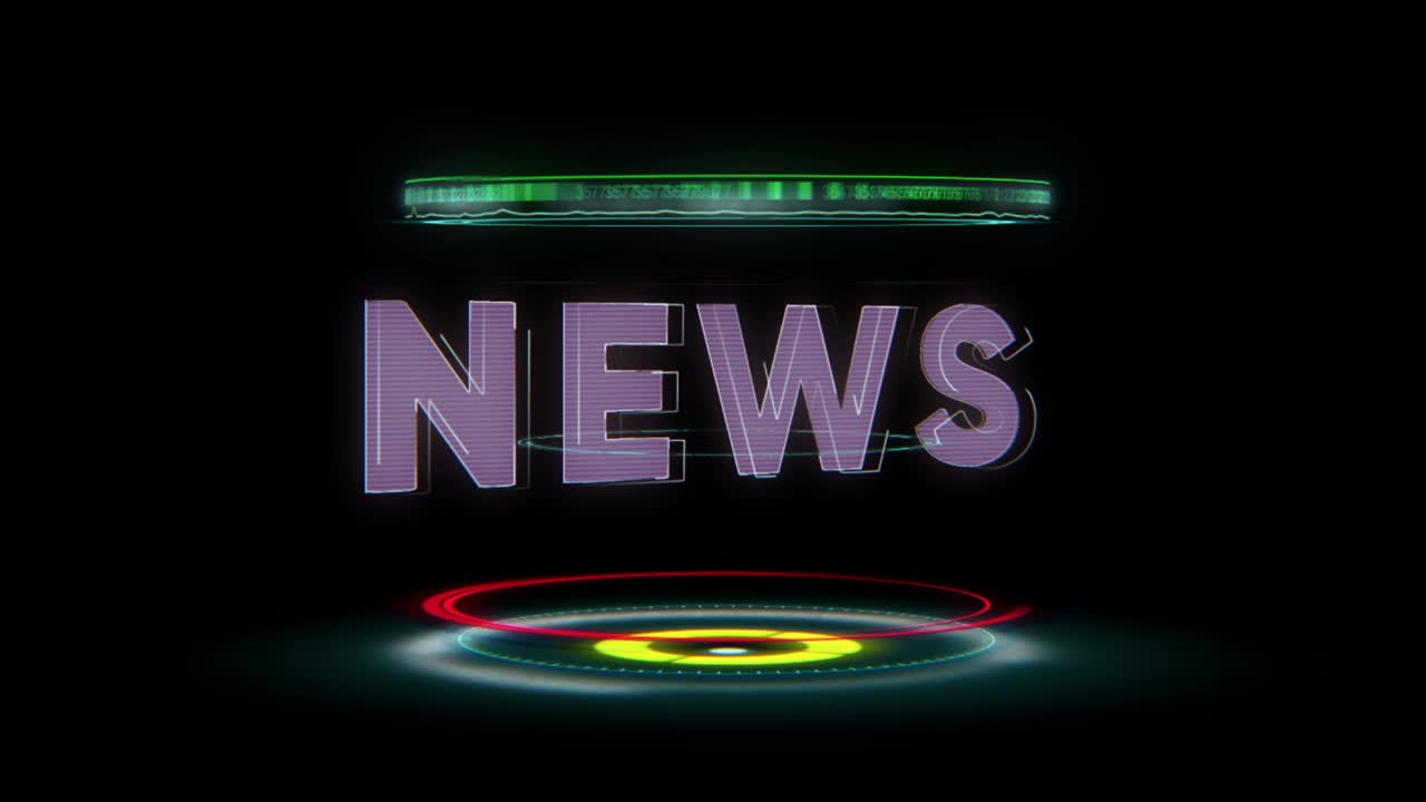 NEWS text in HUD hologram. Technology of the future screen