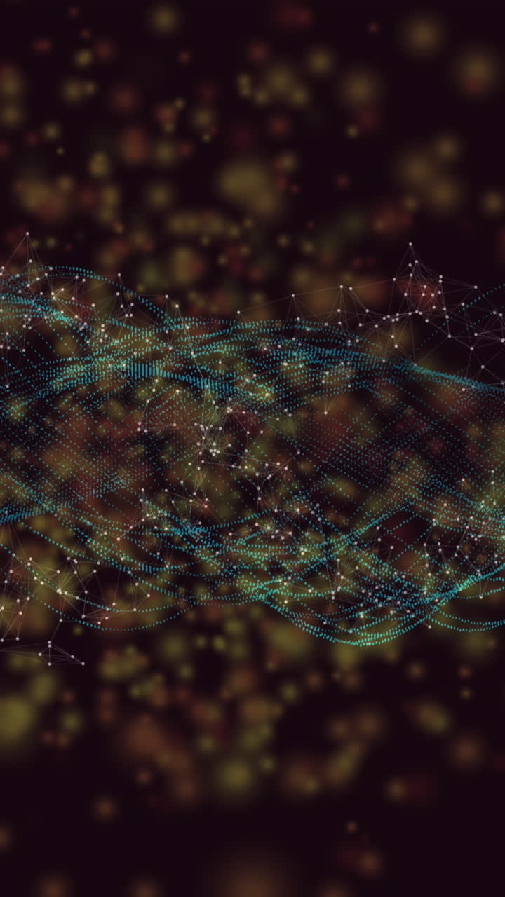 animación de puntos amarillos y ondas sobre fondo negro