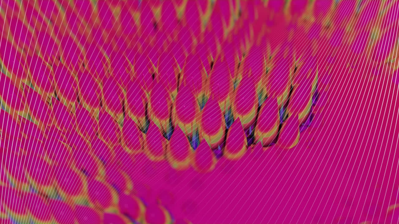 animación de líneas blancas en movimiento y árboles digitales sobre fondo verde