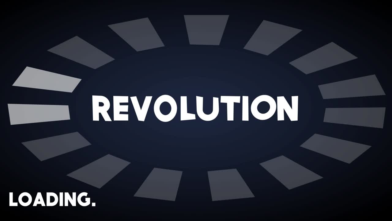 revolución de texto con el indicador de la barra de carga, descarga y carga