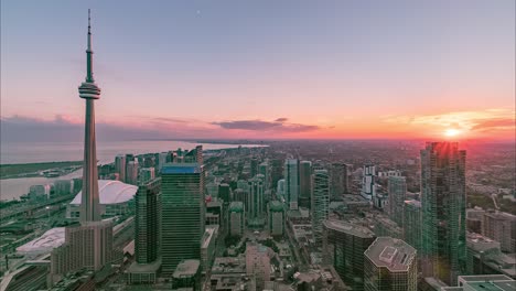 toronto, canada, timelapse  - day to night timelapse of toronto as seen from a rooftop in the financial district