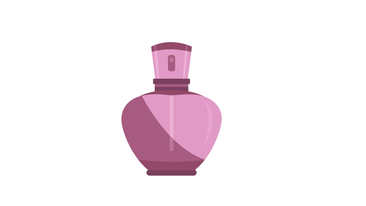Pink Perfume Bottle Animation on White Background