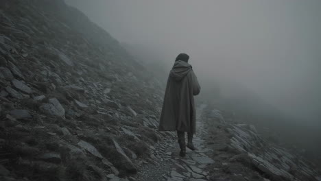 foggy mountain hike