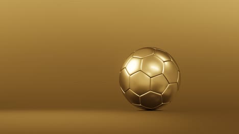 gold soccer ball or golden football champion award on competition background with winner trophy championship. 3d rendering.