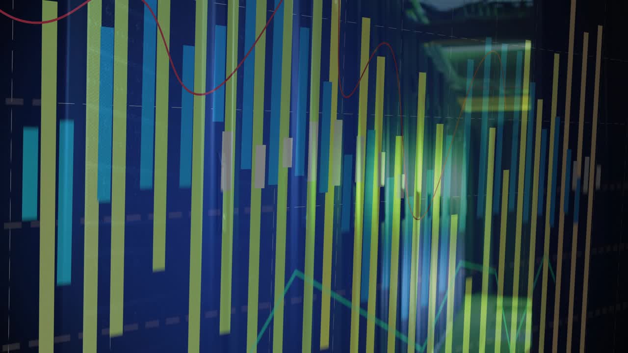 Incoming data driving bar chart growing, shifting right, obscuring racks, showing live metrics