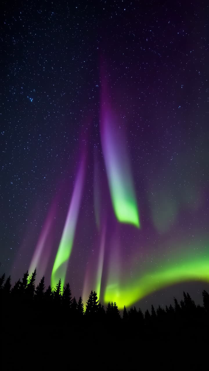 Aurora Borealis over a Forest