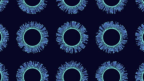 circular blue and green pattern on black background, digital design element