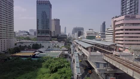 bangkok, ratchathewi, aerial tour by drone 4k