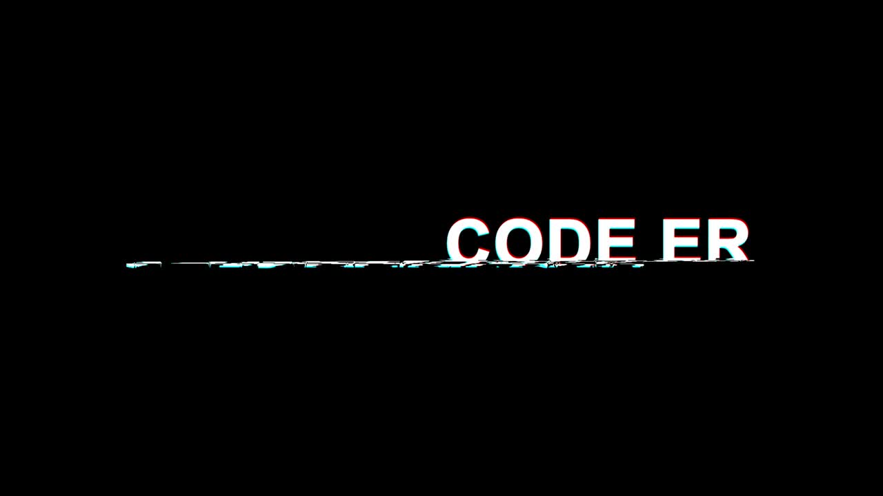 código de error efecto glitch texto distorsión de televisión digital animación en bucle 4k