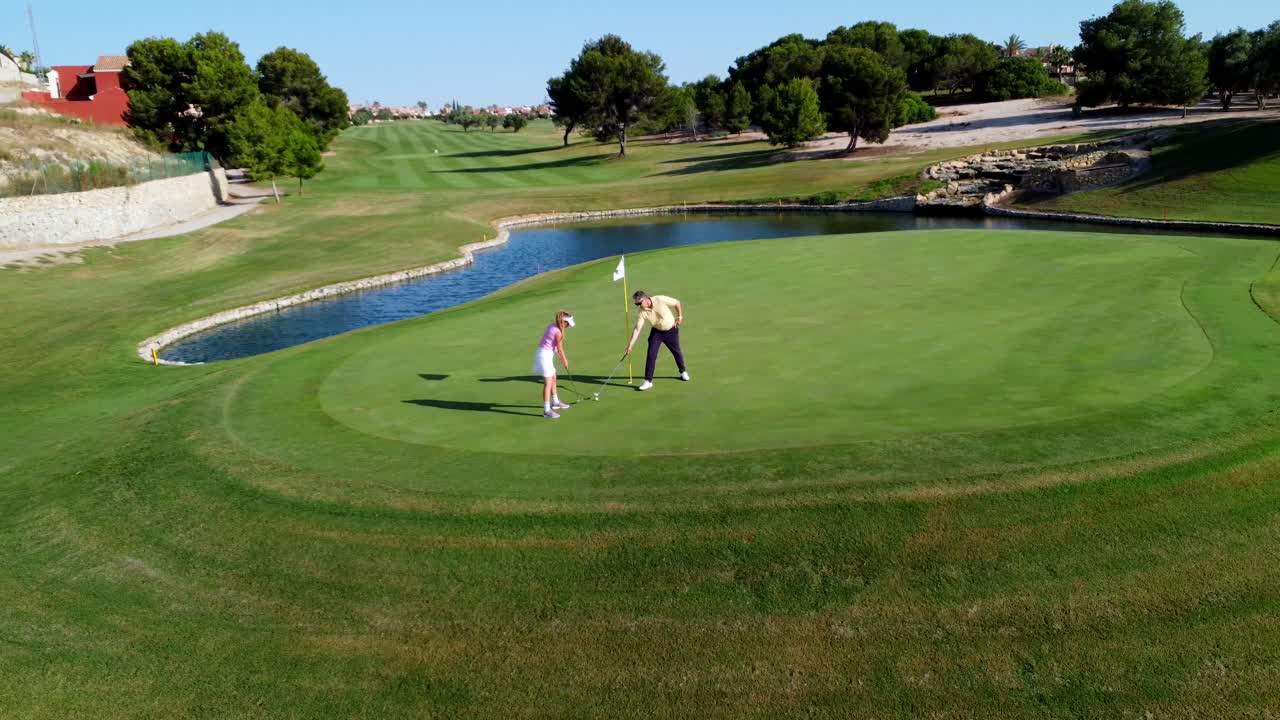 Golfers on a golf course