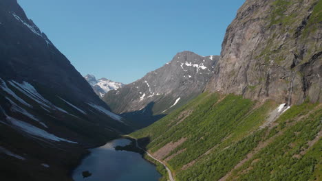 aerial view of valley in norway