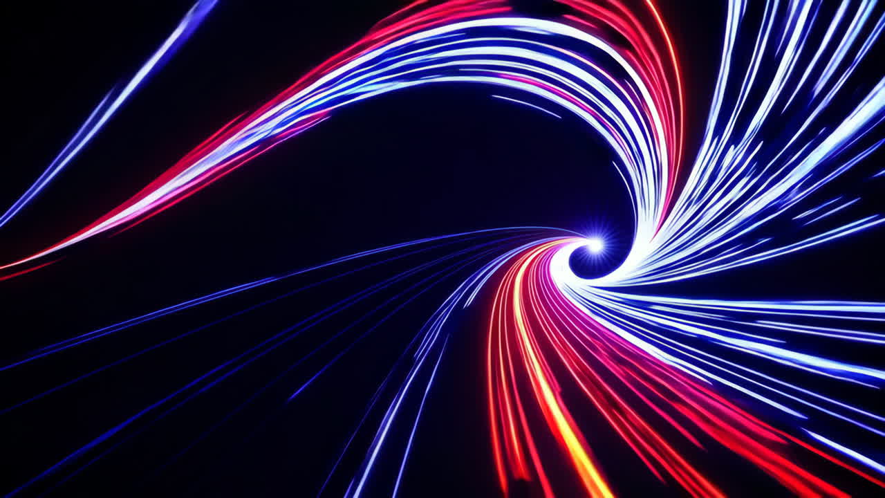 túnel espiral de neón abstracto