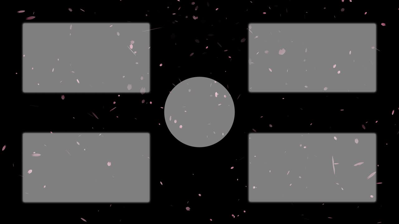체리 꽃 잎자루 입자 끝 카드 끝 화면 모션 그래픽