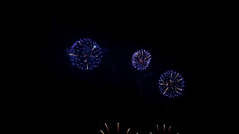 magical new year celebration fireworks exploding sparks at night sky