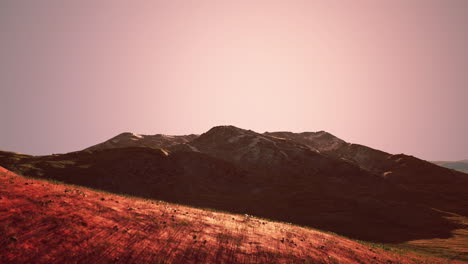 sun set scene over mountains in indian himalaya