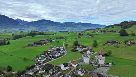 small swiss village of tuggen in canton schwyz, switzerland