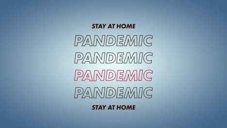 animation of words stay at home and pandemic