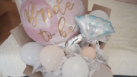 balloons with sign bride to be