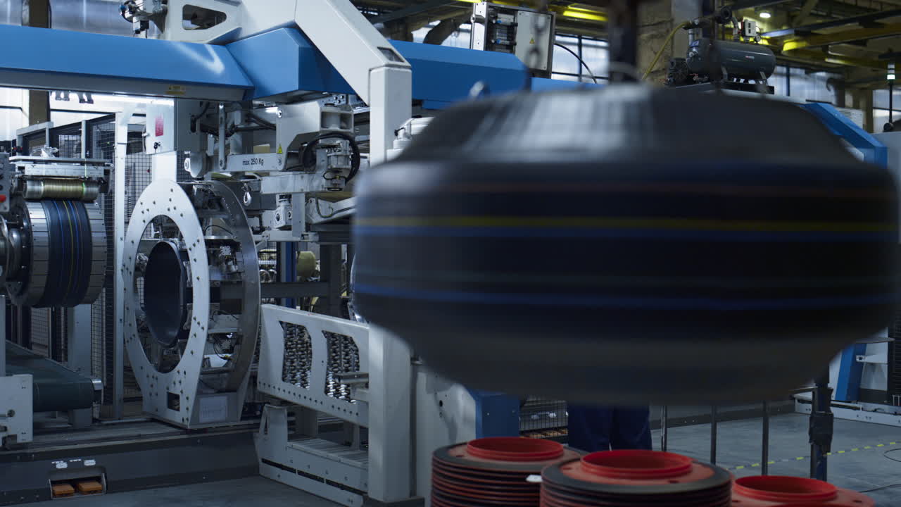 ingenieros de la planta de estampado de neumáticos que trabajan en la fabricación tecnológica