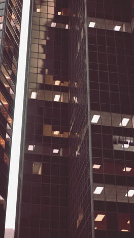 skyscraper exterior with illuminated windows