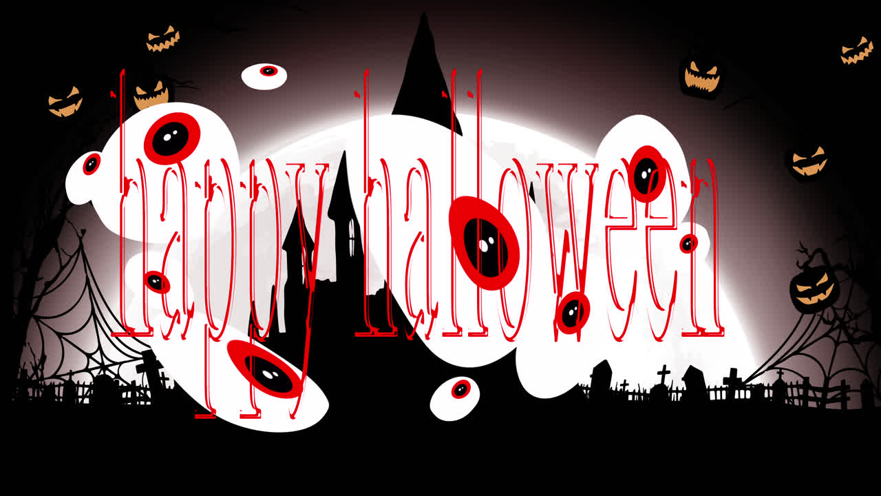 눈, 박 및 할로윈 유령 집의 애니메이션