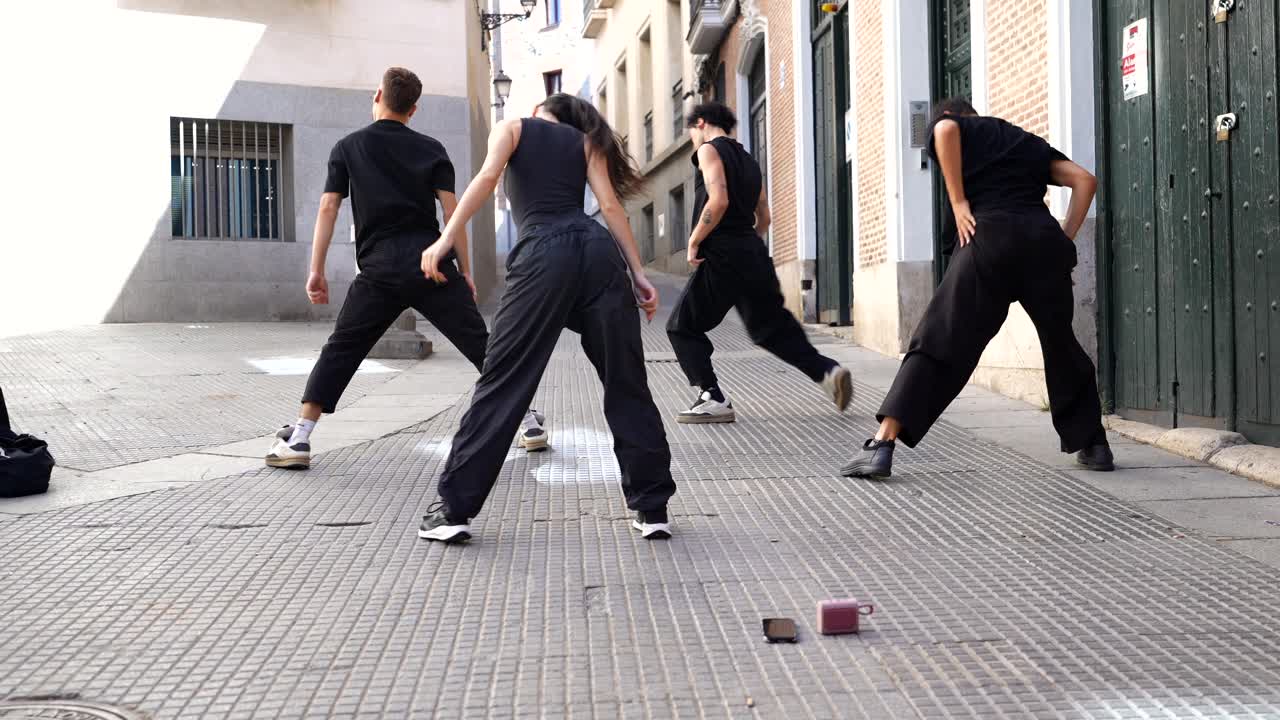 Street dance performance in an urban environment