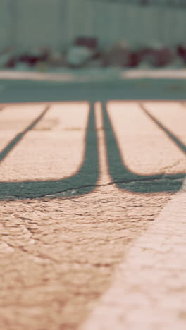 shadow lines on pavement