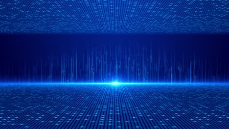 blue digital grid floor vertical light flares virtual space ideal for use of tech presentations
