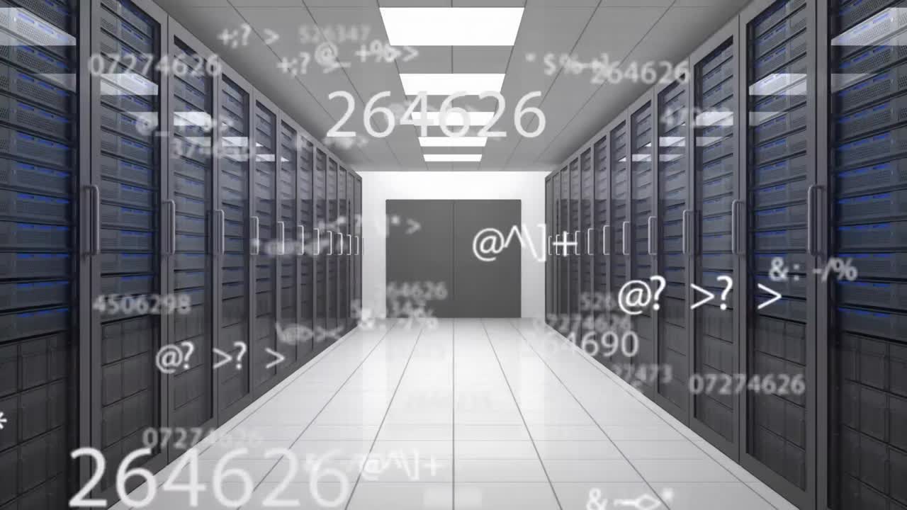 Animation of numbers over server room