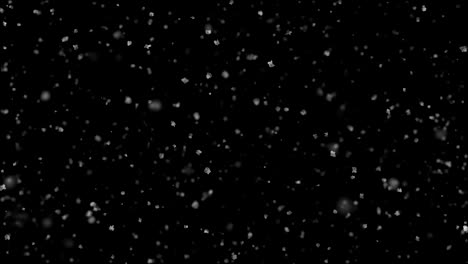 tormenta de nieve fuerza de vendaval. nieve volando horizontalmente en fuerte viento lateral sin fisuras. animación en bucle 3d de movimiento lento. alfa mate.