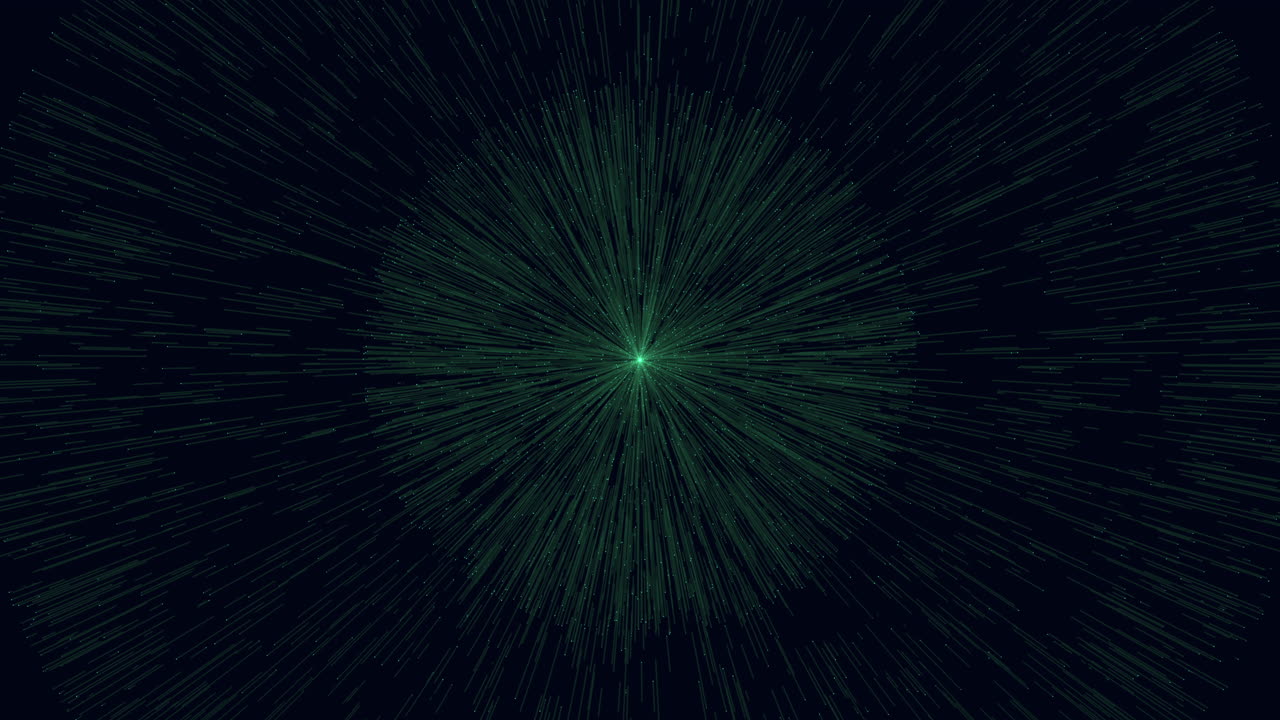 A Green Rays Of Light In Dark Space