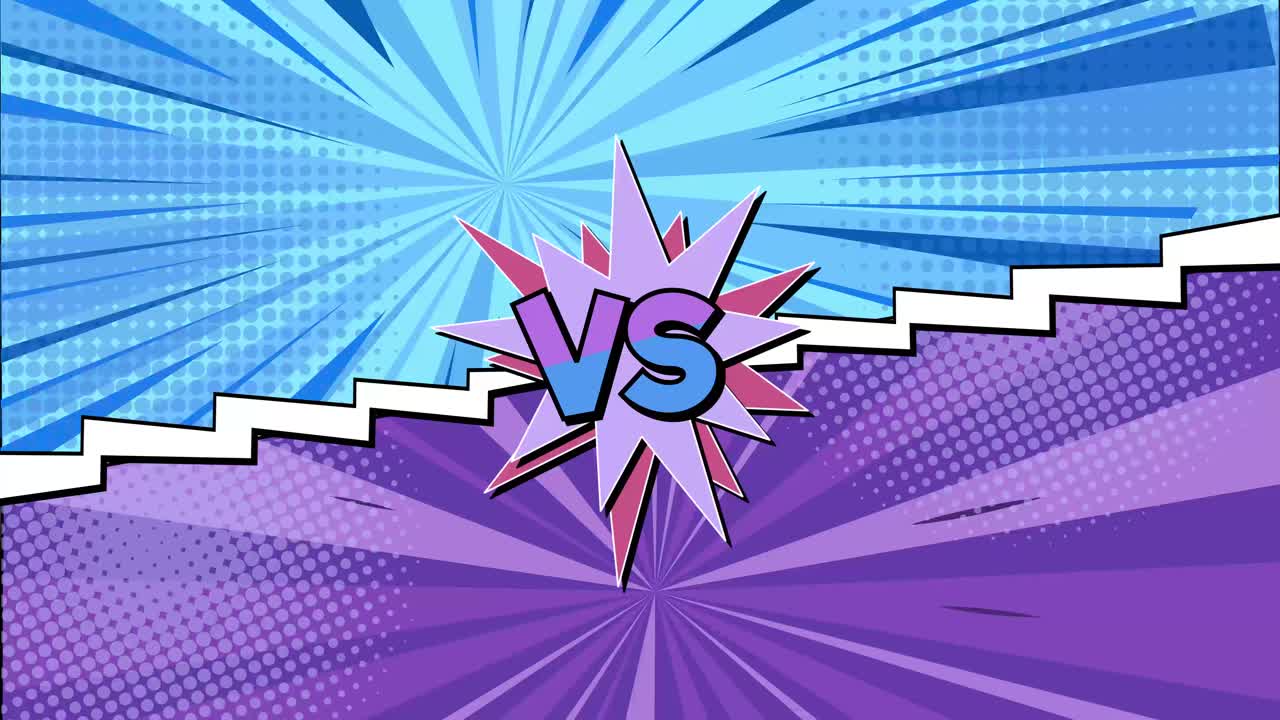 역동적인 만화 스타일 대 애니메이션 배경