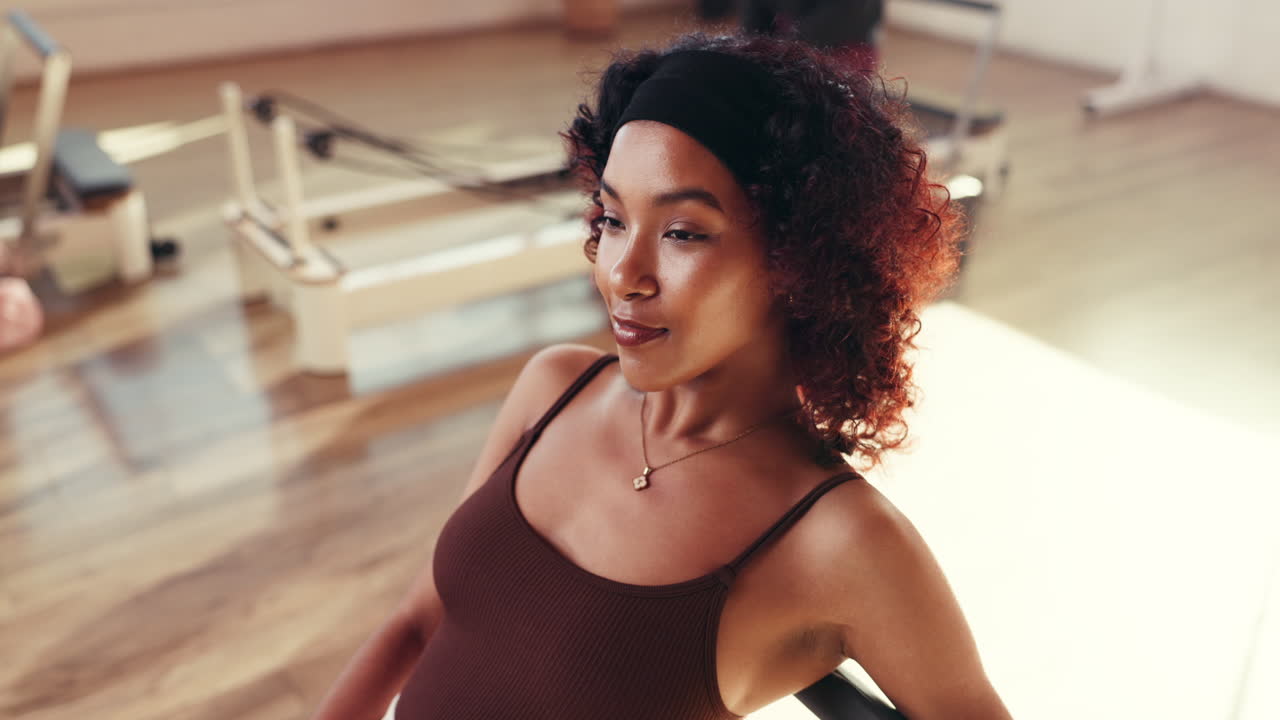 Woman resting after pilates exercise