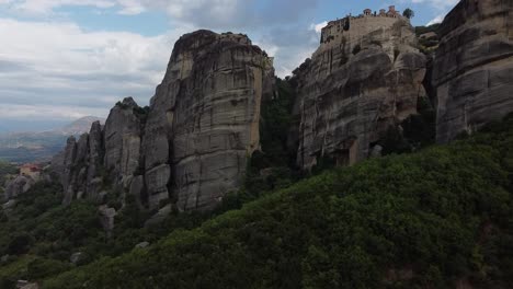 aerial view of the meteora monastery in greece europe